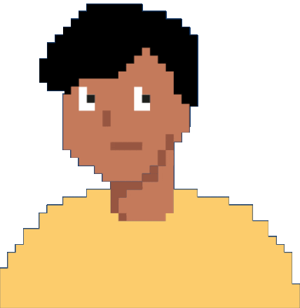 Social care avatar, Zach. Man with dark hair.