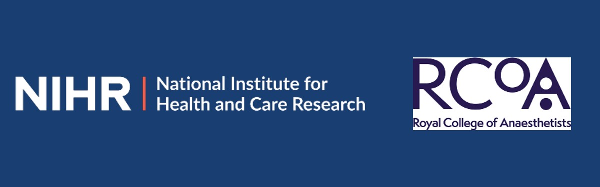 Image shows NIHR logo and Royal College of Anaesthetists logo