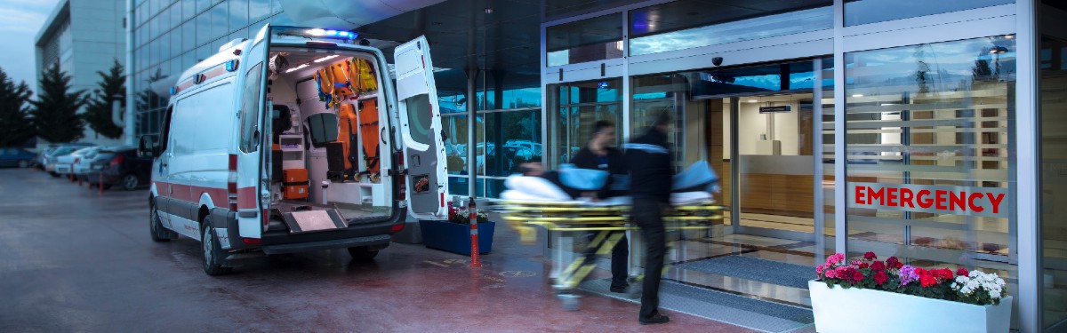 ambulance outside emergency dept